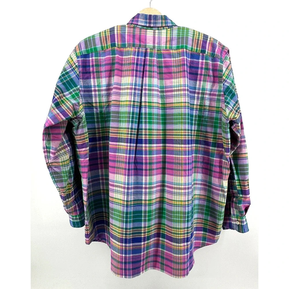 NWT Polo Ralph Lauren Mens 2XB Plaid Button Performance Multi Color New